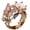 Rose Gold A, variant on Butterfly Floral Rings for Women Enamel Open Adjustable Stainless Steel Cubic Zirconia Vintage Elegant Hollow Out Pink Flower Dainty Personalized Gift Jewelry Gold Plated D