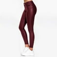 thumbnail image 6 of UJNDER Women's Workout Leggings Fitness High Waist Solid Color Slim Pants for Training Wine XXL, 6 of 8
