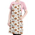 thumbnail image 5 of Halloween Pumpkins Ghosts and Bats Apron-Garden Aprons for Women with Pockets-Cotton Linen Waterproof Kitchen Cooking Gardening Aprons Adjustable for Kitchen,Cooking,BBQ and Salon 32"x27", 5 of 7