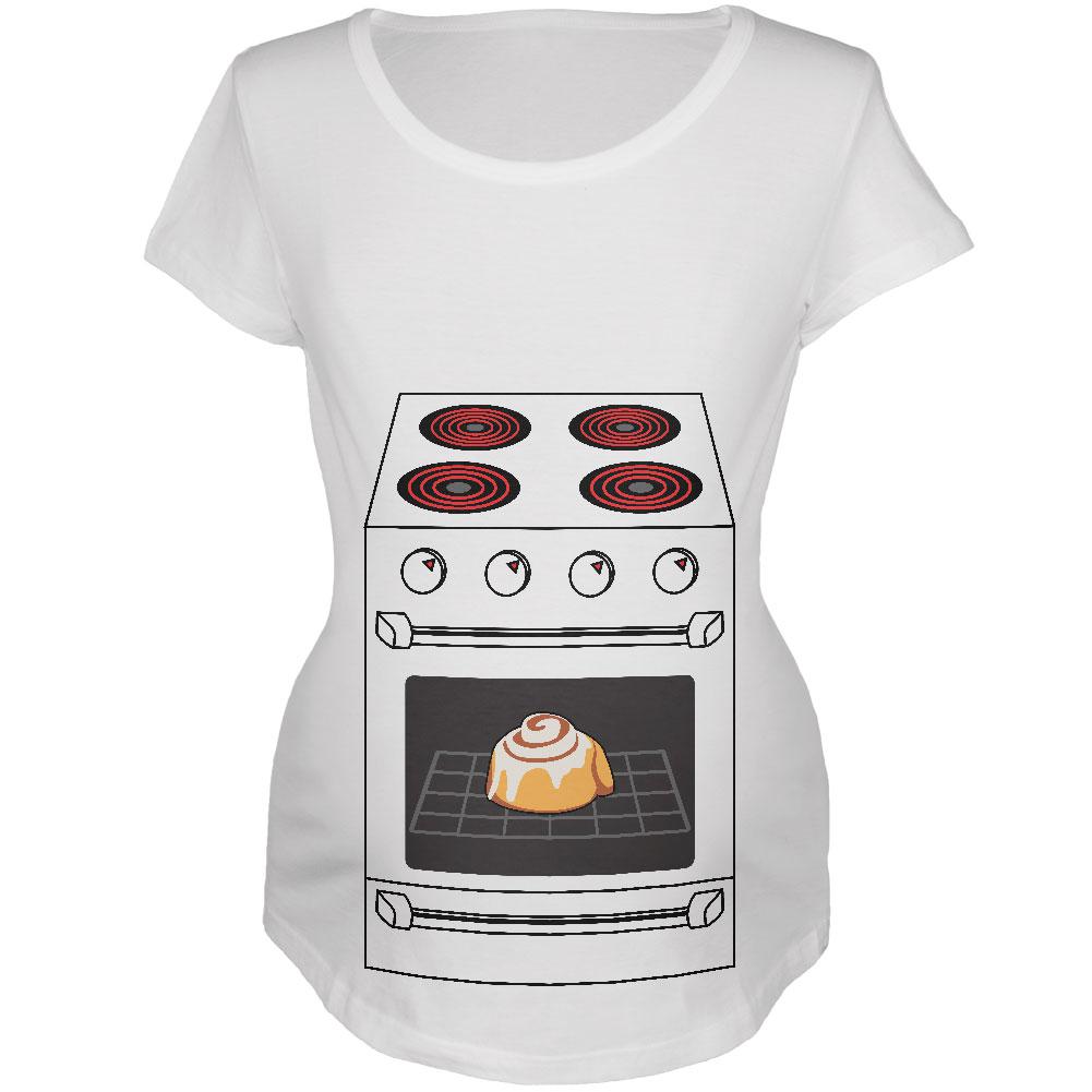 Halloween Costume Pregnant Bun in the Oven Maternity Soft T Shirt White X-LG - image 1 of 1
