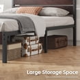 thumbnail image 3 of Lifezone Full Bed Frame with Rustic Vintage Wood Headboard and Footboard,Metal Support,Vintage Brown, 3 of 7