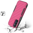 thumbnail image 4 of Designed for Samsung Galaxy A15 5G Hybrid lined shockproof dual layer Rugged 2in1 Hard PC & Silicone TPU Non Slip Textured Tough Phone Case Cover [Hot Pink], 4 of 11