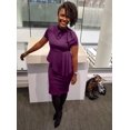 thumbnail image 5 of HSHDLDF Women Fashion Peplum Bodycon Short Sleeve Bow Club Ruffle Pencil Party Dress, 5 of 5