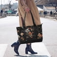 thumbnail image 4 of FORMRS Canvas Laptop Tote Bag for Women with 15.6" Computer Compartments Shoulder Handbag, Black Flowers, 4 of 7