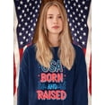 thumbnail image 2 of Usa Born And Raised Neon Sweatshirt Women -Image by Shutterstock, Female Small, 2 of 4