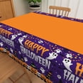thumbnail image 5 of Duangreer Orange Halloween Rectangle Tablecloth, Pumpkin Wizard Ghost Print Waterproof Wrinkle Resistant Table Cover for Home Decor Party Decorations, 60 x 102 Inch, 5 of 6