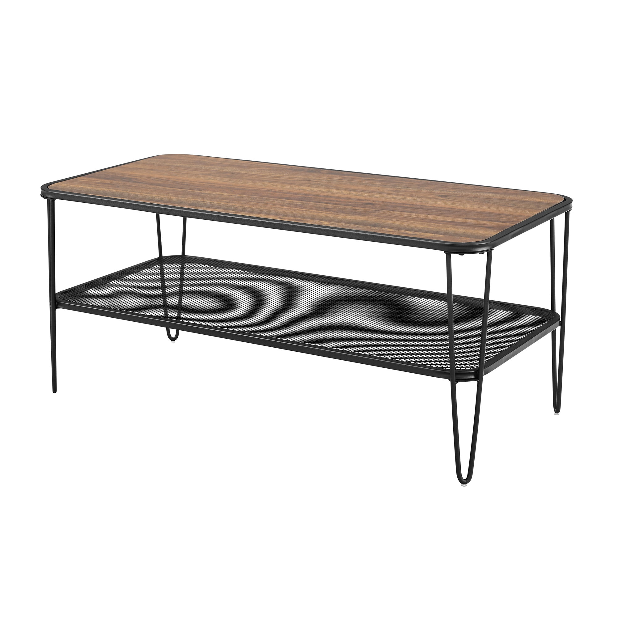 Manor Park Industrial Modern Wood Coffee Table, Dark Walnut