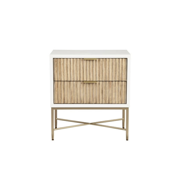 Origins by Alpine Larsen 2 Drawer Nightstand in White