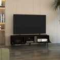 thumbnail image 5 of 63" Tv Stand With Two Pull-down Cabinets And Contemporary Design - Black Oak Wide For Home Entertainment,, 5 of 5