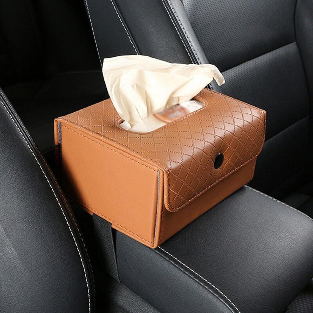 PU Leather Car Tissue Box Towel Napkin Papers Container Holder Universal BEST 