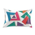 thumbnail image 7 of Yayeee Pillowcase Standard Size Set of 2 Satin Wrinkle Resistant Pillow Case, Purple Triangles, 7 of 7