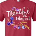thumbnail image 4 of Inktastic Thankful and Blessed Inspirational Saying with Flowers T-Shirt, 4 of 5