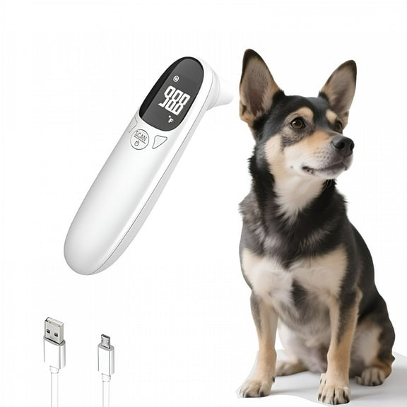 XIRQI Pet Ear Thermometer for Dogs Cats and Livestock Long Probe Designed 1 Second Measurement Dog Thermometer