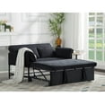 thumbnail image 5 of BSHTI Velvet Upholstered Loveseat,Twin Size Pull-out Sofa Bed,5 Angles Reclined Sleeper,Perfect for Home,Office,and Guest Room,Black, 5 of 51