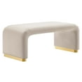 thumbnail image 2 of Koda Performance Velvet Waterfall Ottoman in Brass Almond, 2 of 10