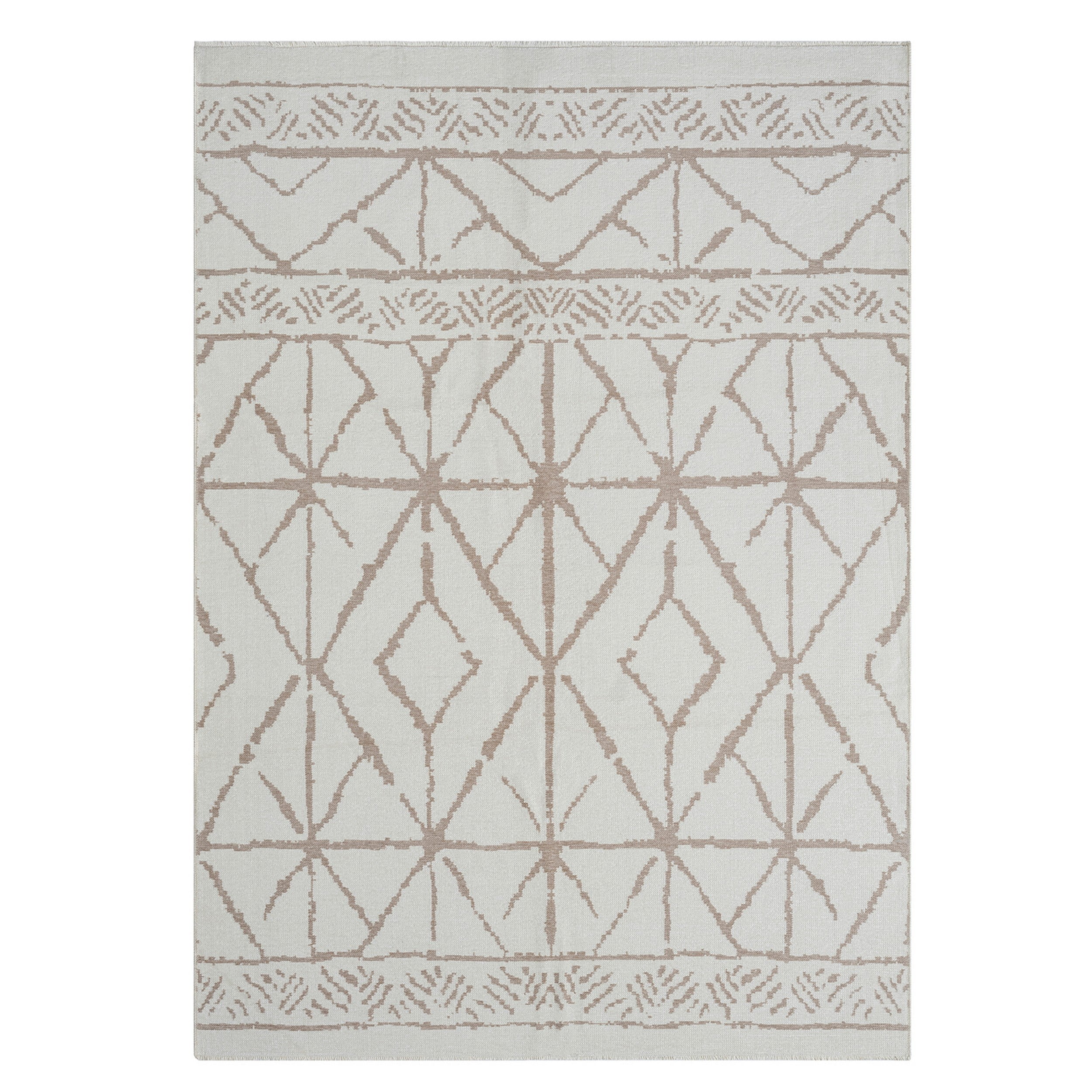 Indigo Ink Tribal Diamond Bohemian Neutral Geometric Indoor Area Rug, 6' x 9', Machine Washable