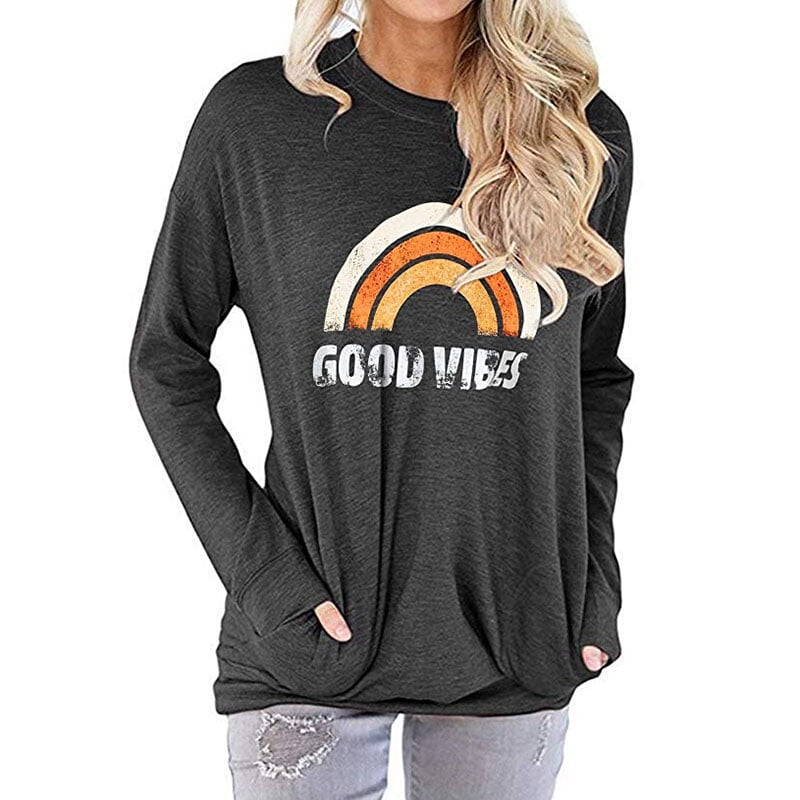 good vibes rainbow sweatshirt
