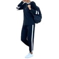 thumbnail image 6 of Rejlun Women Two Piece Outfit Pullover Jogger Set Long Sleeve Sweatsuits Color Block Lounge Sets With Pockets Fitness Tracksuit Black XL, 6 of 7