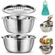 thumbnail image 1 of Stainless Steel Mixing Bowls Set Multifunctional Kitchen Basin With Strainer And Colander Fruit Lettuce Spinners For Washing Draining And Food Prep, 1 of 9