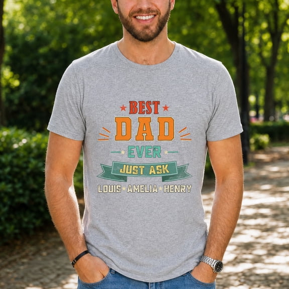 Jollimate Custom Best Dad Ever Shirt, Custom Father Gift, Dad Birthday Gift, Vintage Dad Tee