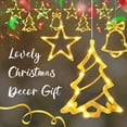 thumbnail image 3 of Luces navideñas para ventana, luces navideñas colgantes, luces navideñas con pilas con temporizador, luces decorativas de fondo con gancho de ventosa para pared de boda, cristal navideño interior (1, 3 of 5