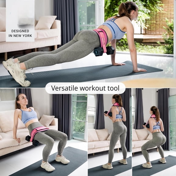 Exercise Hip Thrust Belt with Slip-Resistant Padding - Easy to Use with Dumbbells, Kettlebells, or Plates - Protects Your Hips for Gym, Home Workouts, or On the Go$$