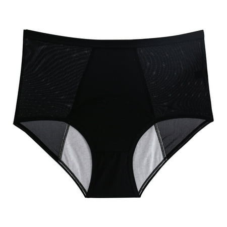 Pavied Period Underwear Seamless Underwear Bikini Bottoms For Women Menstruation Swim Shorts Bikini Bottoms Mid Waist For Lady Cotton Underwear Bikini Underwear Black 6XL