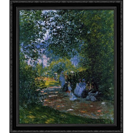 Park Monceau 3 28x34 Large Black Ornate Wood Framed Canvas Art by Claude Monet