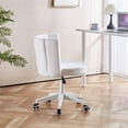 thumbnail image 2 of Modern Home Office Chair, Fluffy Fuzzy Comfortable Makeup Vanity Chair, Swivel Desk Chair Height Adjustable Dressing Chair for Bedroom Living Room, 2 of 5