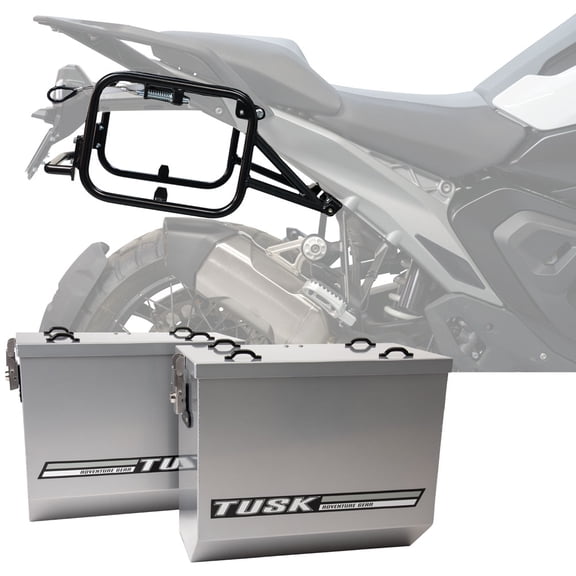 Tusk Aluminum Panniers with Pannier Racks V2 Large Silver