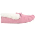 thumbnail image 4 of Snugrugs Womens Wool Lined Moccasin Slippers with Soft Sole & Wool Cuff - Pink - US 11, 4 of 7