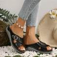 thumbnail image 2 of NOKIO Wedge Sandals for Women Platform Summer Dressy Sandalias Women's Beach Slope Heel Slippers Hollow Casual Slippers Slope Bottom Shoes Retro Sandals, 2 of 9