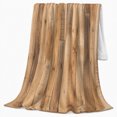 thumbnail image 2 of Weathered tan wood plank print Flannel Blanket soft cabin farmhouse artwork Home Decor for couch bedroom den reading chair, Housewarming Gift for rustic decor fans, 2 of 9