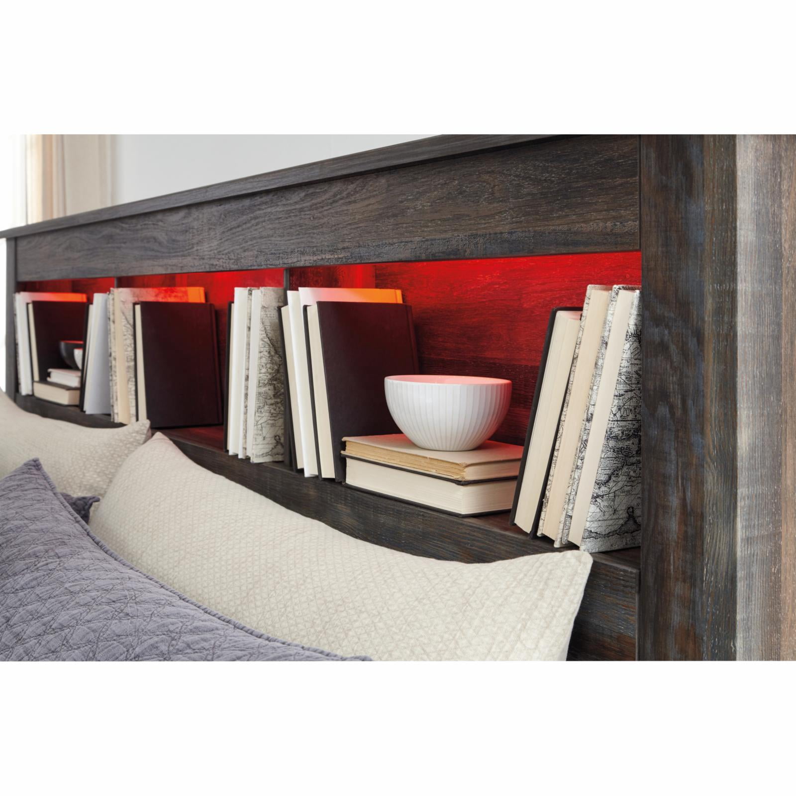Signature Design by Ashley Drystan Full Queen Bookcase LED Headboard in Teal