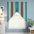 thumbnail image 6 of Aqua Teal Kitchen Window Curtains, Swag Curtains Valance for Bedroom Living Room Bathroom, Farmhouse Wood Grain Vintage Brown Striped Rod Pocket Window Treatment Curtain Block Drapes 2 Panels 36"x36", 6 of 9