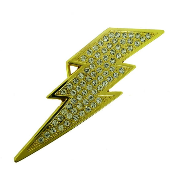 The Flash Belt Buckle Rhinestone Gold Metal Fashion Lightning Bolt New Men Women Cowboy Cowgirl Western Rodeo Texas Style