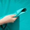 thumbnail image 3 of LUXURIOUS BEDDING Soft 1200 Series Long Staple 4 Piece Egyptian Cotton Bed Sheet Set ( Flat Sheet + Fitted 15'' + 2 Pillow Cases ) Double Brushed Breathable Sheets Teal Blue Queen, 3 of 4
