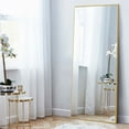 thumbnail image 3 of 28" x 71" Gold Modern Floor Mirror, 3 of 11