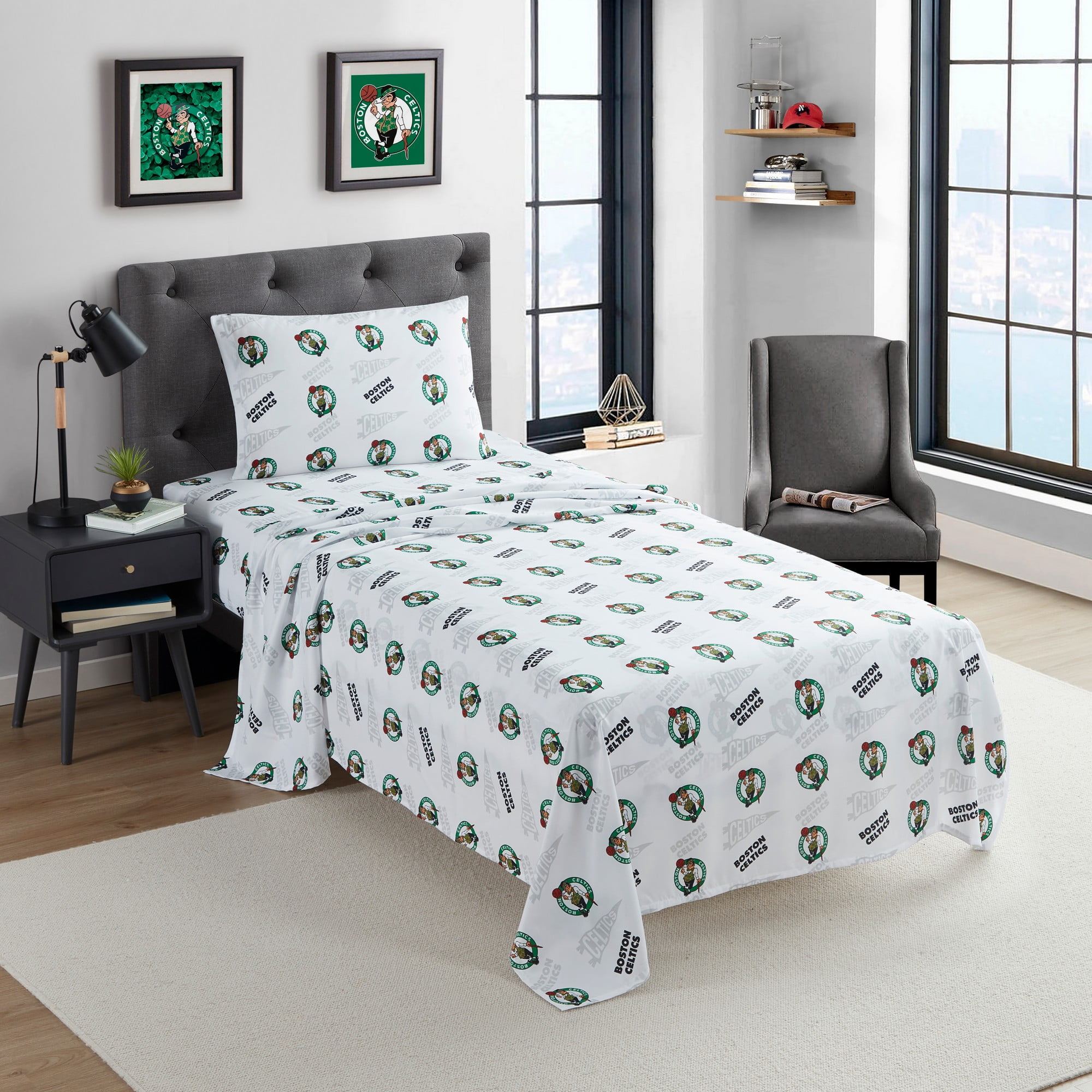 NBA Officially Licensed Boston Celtics Microfiber Bed Sheet Set - Full