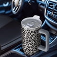 thumbnail image 4 of 40oz Insulated Leopard Mug with Flip Straw Lid and Handle, Stainless Steel Travel Cup Gift Option, 4 of 5