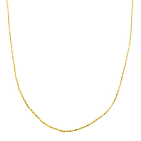 Just Gold 20-inch Criss-Cross Chain Necklace in 14kt Gold