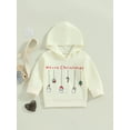 thumbnail image 3 of Toddler Girls Christmas Casual Sweatshirts Long Sleeve Cartoon Pattern Print Hooded Tops, 3 of 9