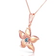 thumbnail image 2 of Galaxy Gold 14k Rose Gold 18" Necklace with Blue Topaz Flower Pendant, 2 of 3