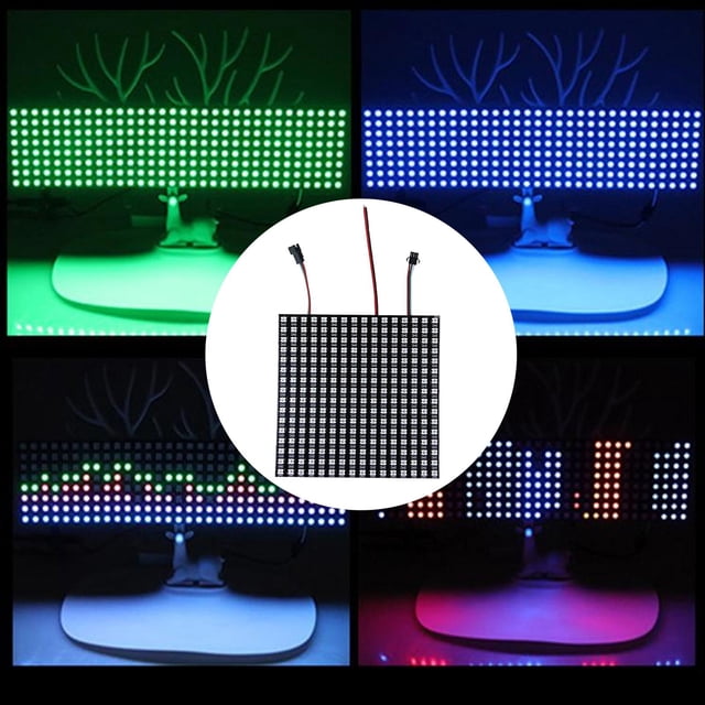 Panel de de píxeles LED, a todo color individual direccionable programable digital RGB 5050SMD negro PCB imagen video pantalla 16x16cm DYNWAVEMX Panel de matriz de píxeles