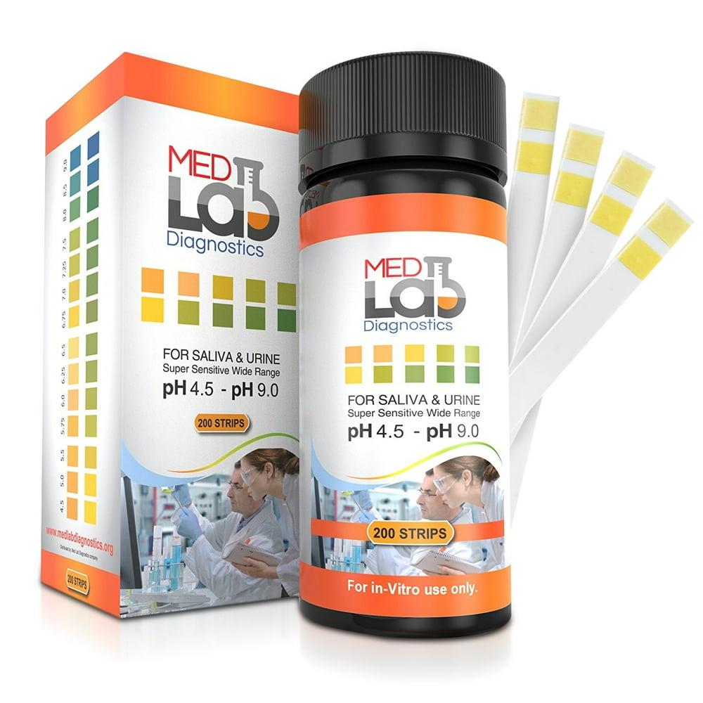 pH Test Strips 4.5 to 9.0 for Urine and Saliva 200 Cnt. Acidity and