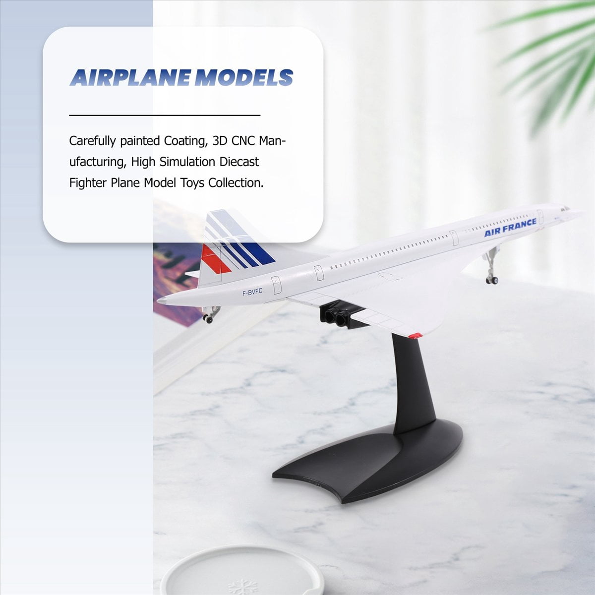 1/200 Concorde Supersonic Passenger Aircraft Air France Airways Model for Static Display Collection