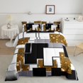 thumbnail image 2 of YST Abstract Geometric Comforter Set Full Yellow Black Grey White Square Bedding Set Glitter Stars Sequins Down Comforter For Kids Adults,Geometry Grids Bed Set For All Season Room Decor, 2 of 6