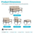 thumbnail image 6 of Sweecci 6 Piece Aluminum Patio Furniture Set with 5.1" Thick Cushions, Patio Conversation Sets with Ottomans, 3.3" Wide Armrests Outdoor Sectional Sofa Set for Porch, Backyard, Balcony,Khaki, 6 of 9