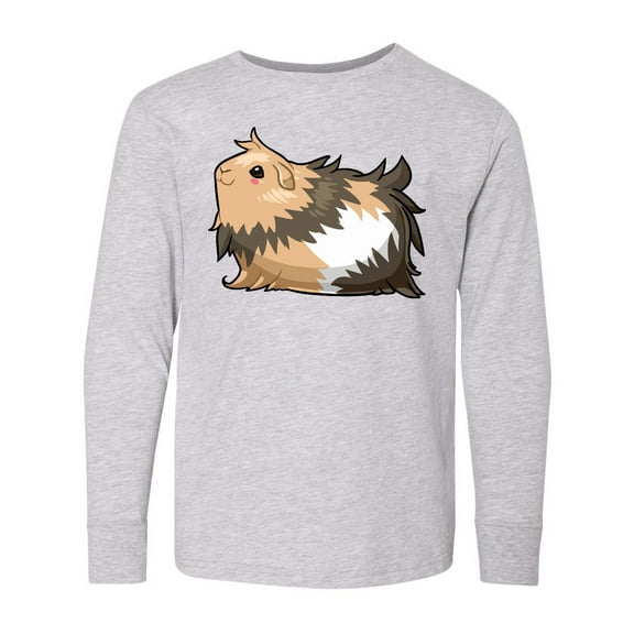 Inktastic Cute Long Haired Guinea Pig Long Sleeve Youth T-Shirt