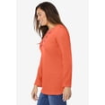 thumbnail image 3 of Woman Within Plus Size Embroidered Thermal Henley Tee, 3 of 3